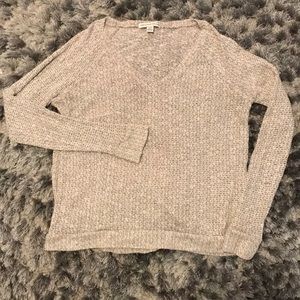 Cream/Gray Knit Top Sweater from American Eagle!